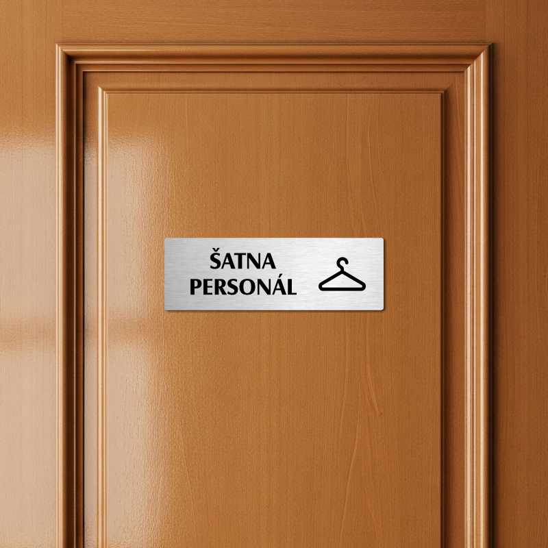 Šatna personál, 240x79mm, zlatá popiska s imitacemi šroubků